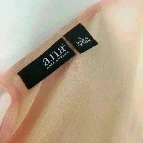 a.n.a. a new approach sheer light pink blouse size large - Picture 3 of 9